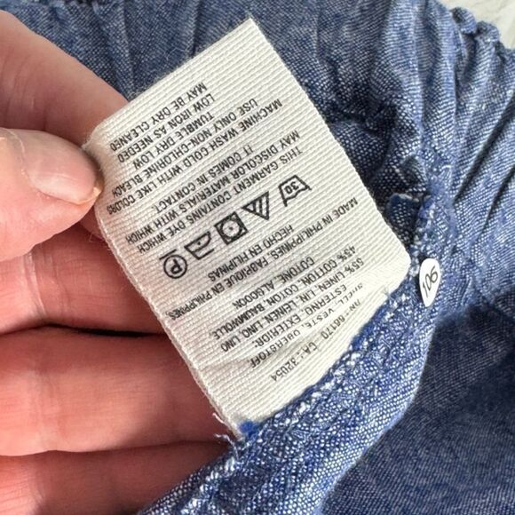 Anthropologie Hei Hei Marnie Blue NWOT Linen D Ring Belted Shorts Sz S - Picture 7 of 8